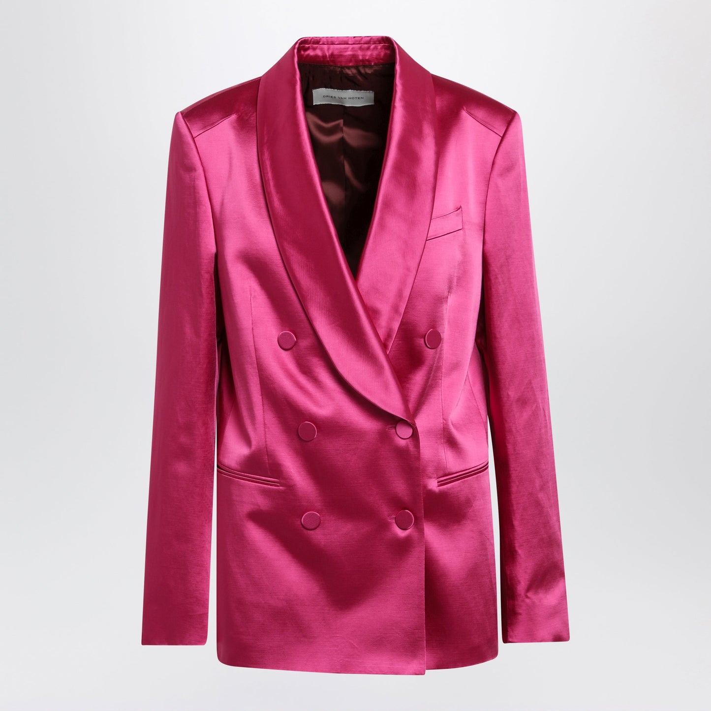 Dries Van Noten Fuchsia Double-Breasted Satin Jacket Women DRIES VAN NOTEN