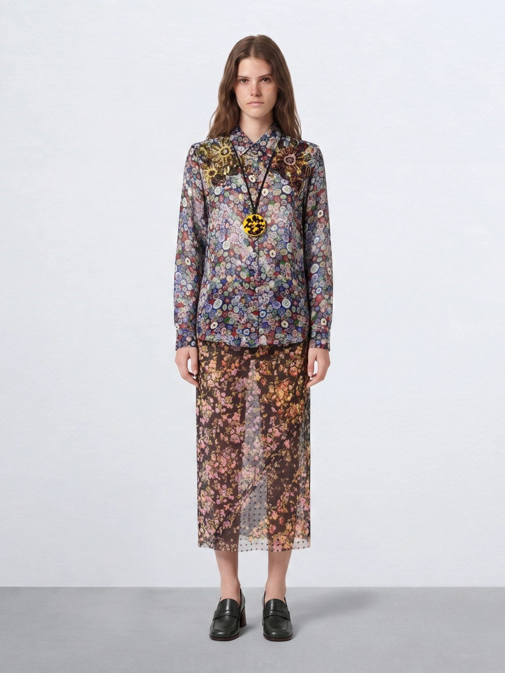 Dries Van Noten Women Printed Georgette Blouse With Sequin Decorations DRIES VAN NOTEN