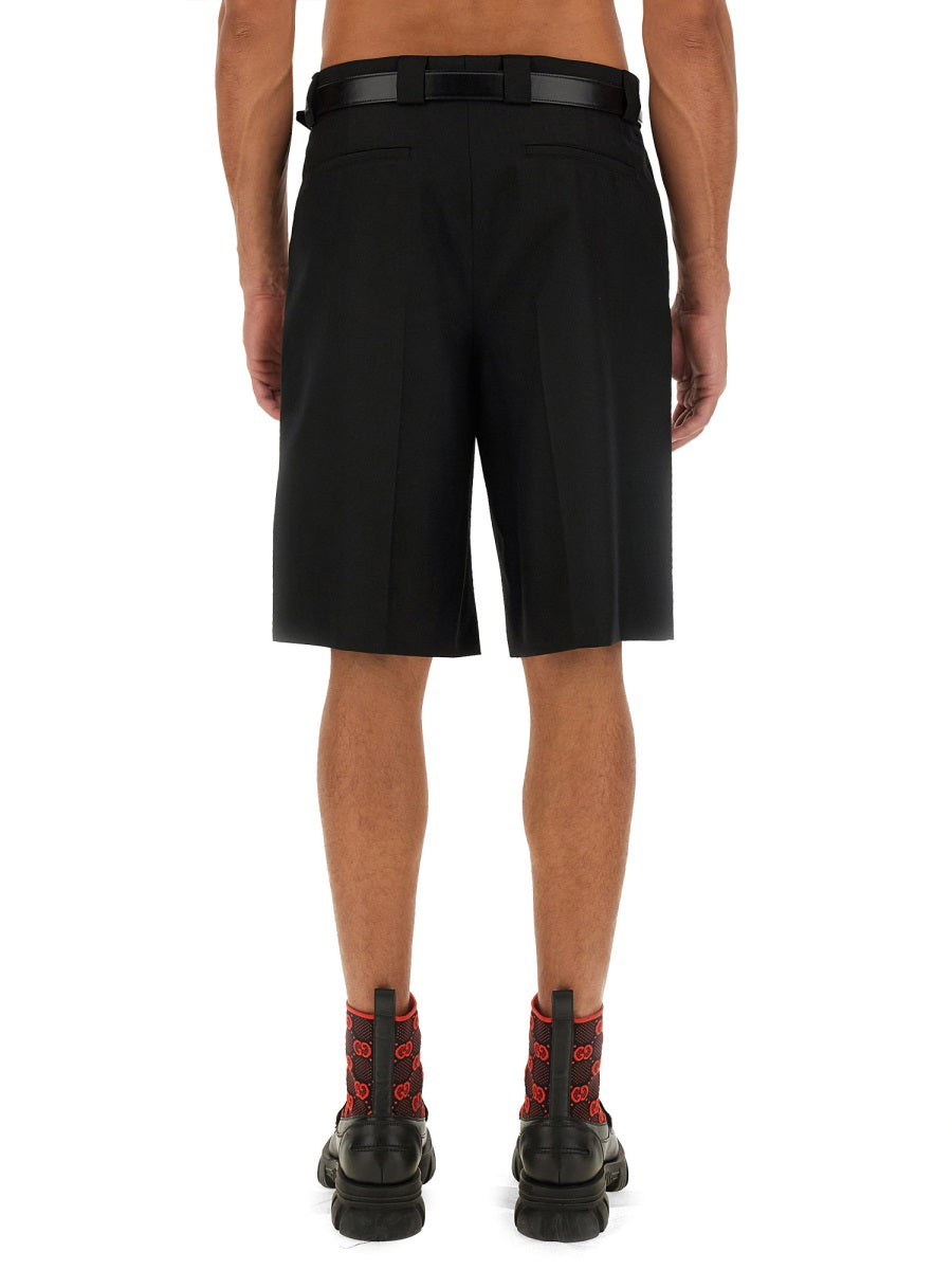 Gucci Men Wool Blend Twill Shorts GUCCI