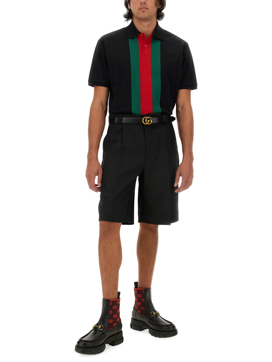 Gucci Men Wool Blend Twill Shorts GUCCI