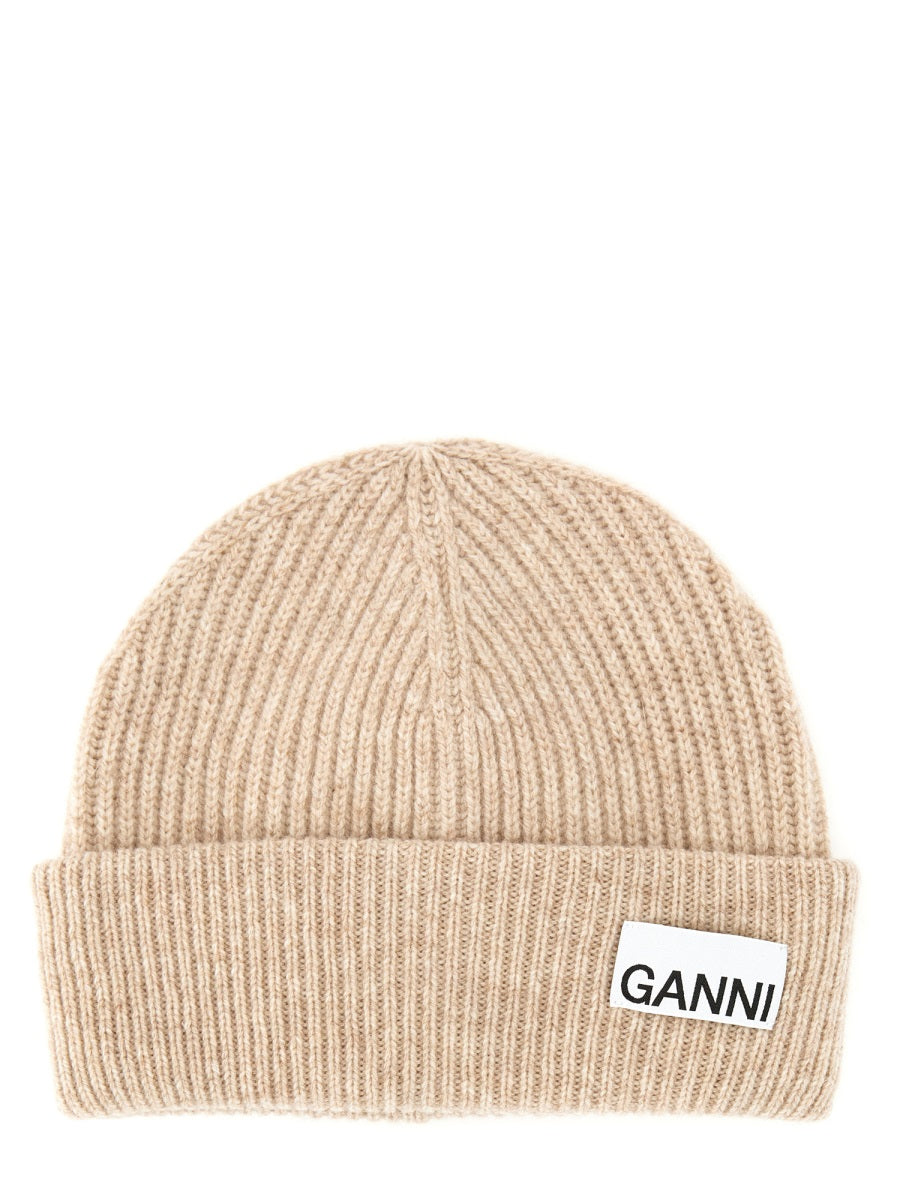 Ganni Women Cappello Beanie A Coste GANNI