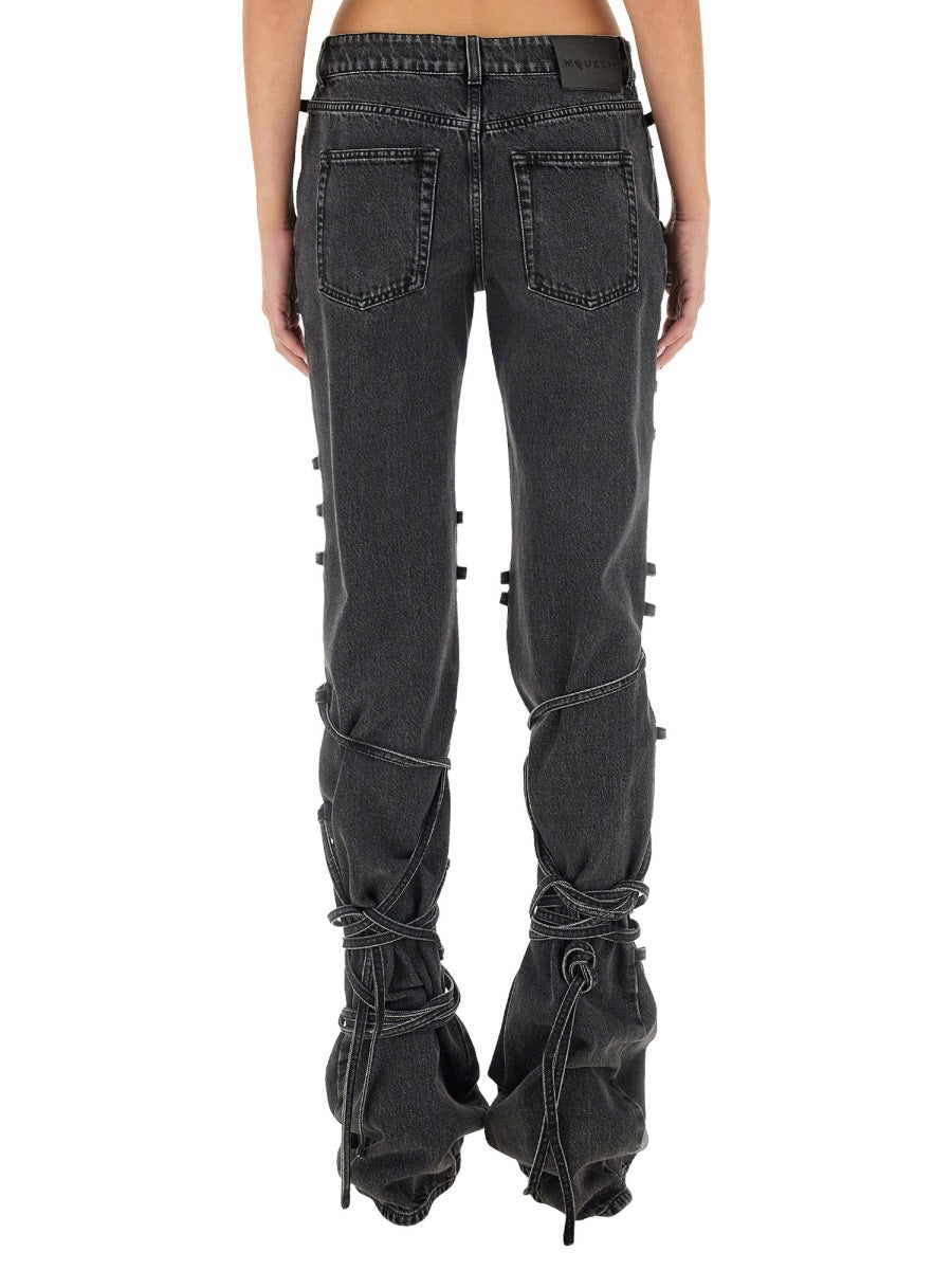 Alexander Mcqueen Women Jeans With Knotted Detail ALEXANDER MCQUEEN
