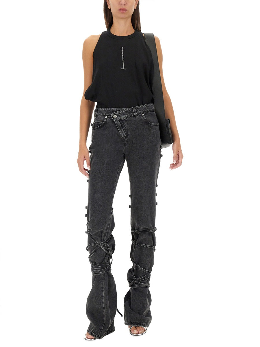 Alexander Mcqueen Women Jeans With Knotted Detail ALEXANDER MCQUEEN