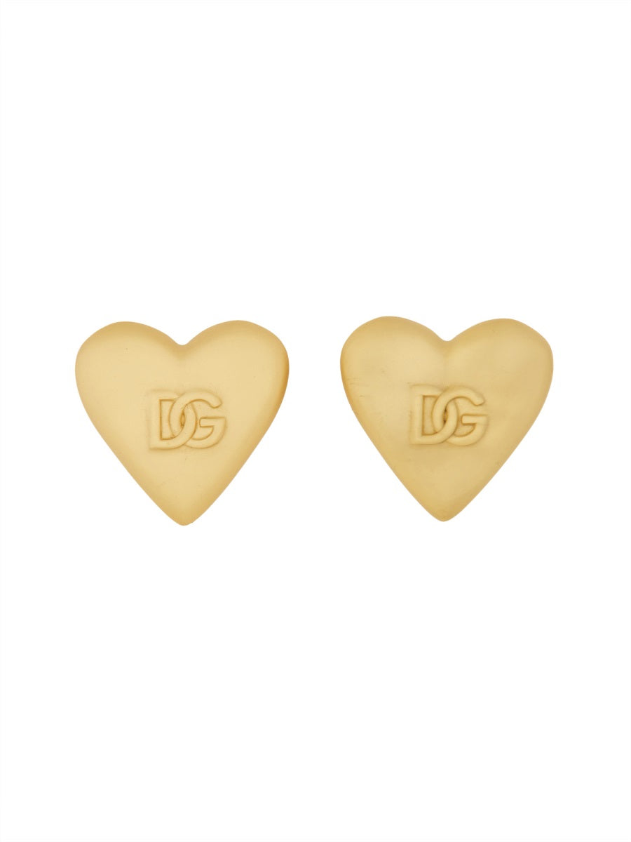 Dolce & Gabbana Women Heart Earrings With Dg Logo DOLCE & GABBANA