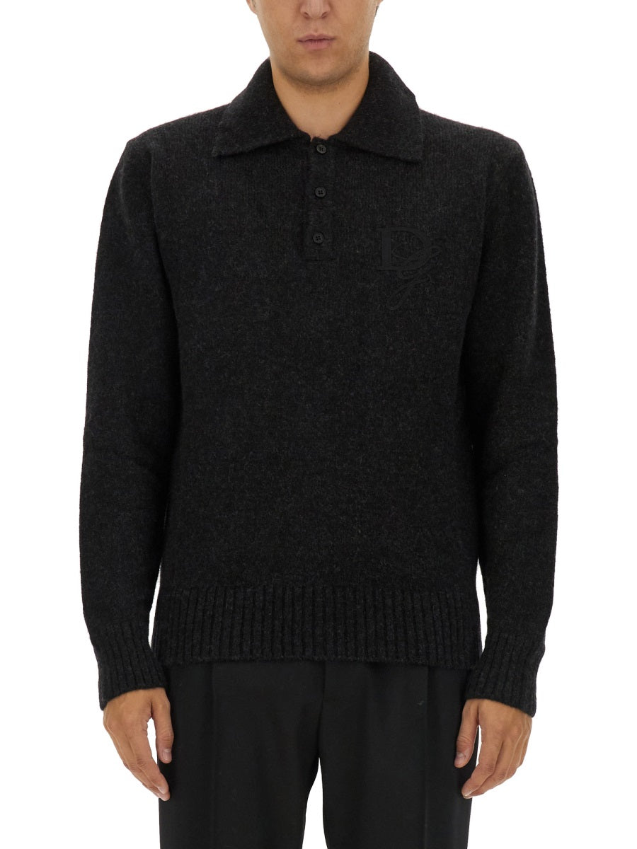Dolce & Gabbana Men Wool Polo. DOLCE & GABBANA