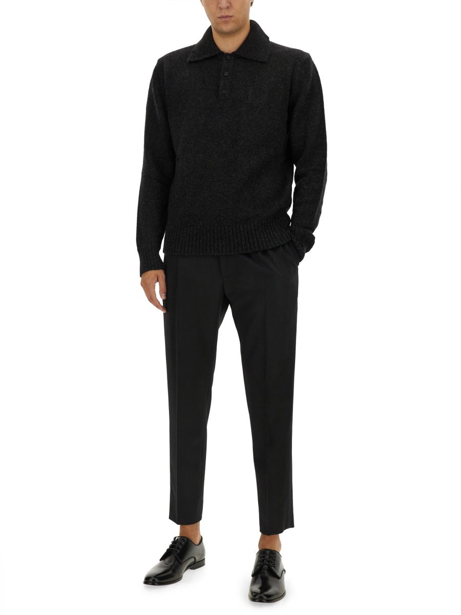 Dolce & Gabbana Men Wool Polo. DOLCE & GABBANA