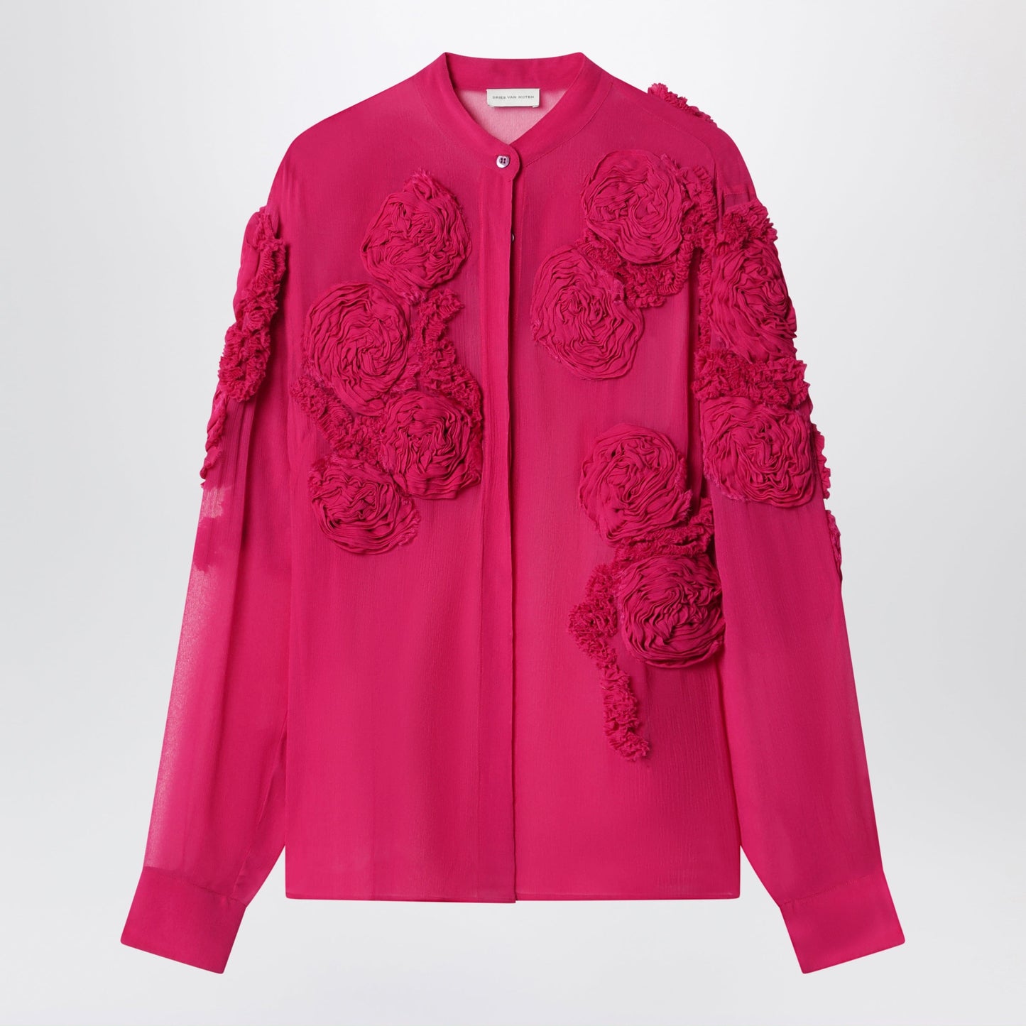Dries Van Noten Fuchsia Shirt With Embossed Roses Women DRIES VAN NOTEN