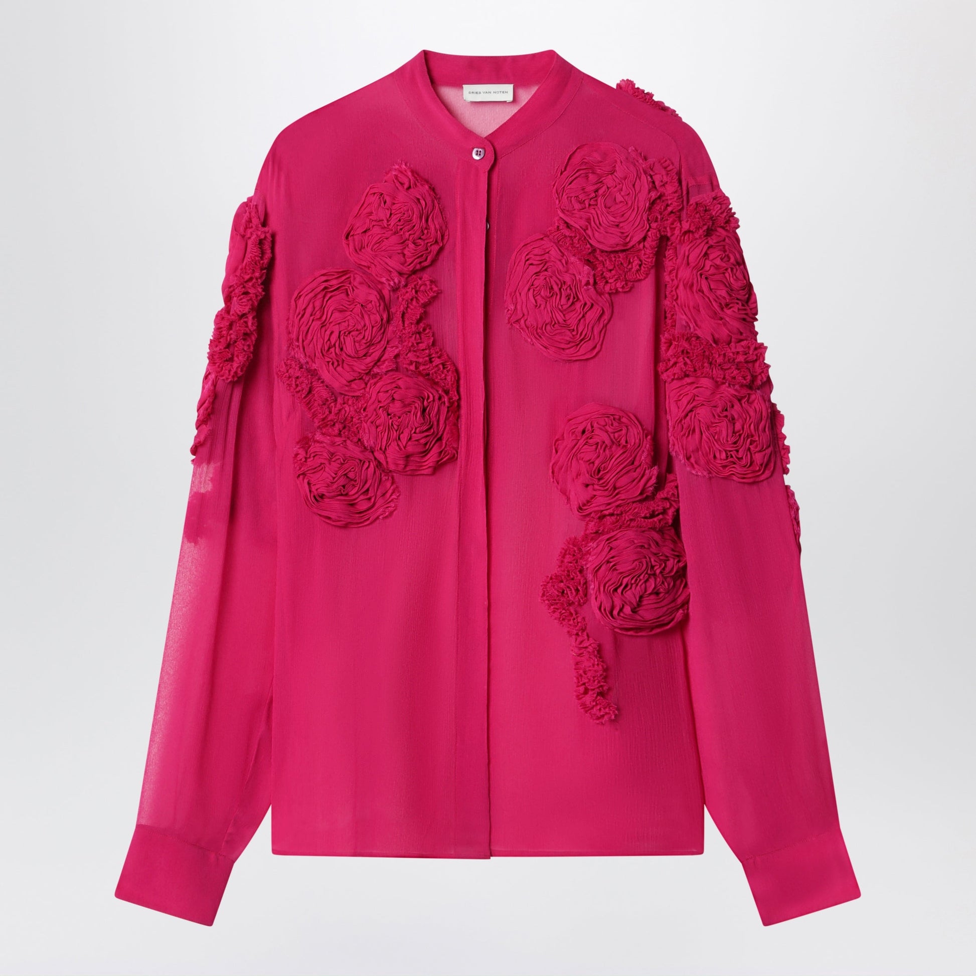 Dries Van Noten Fuchsia Shirt With Embossed Roses Women DRIES VAN NOTEN