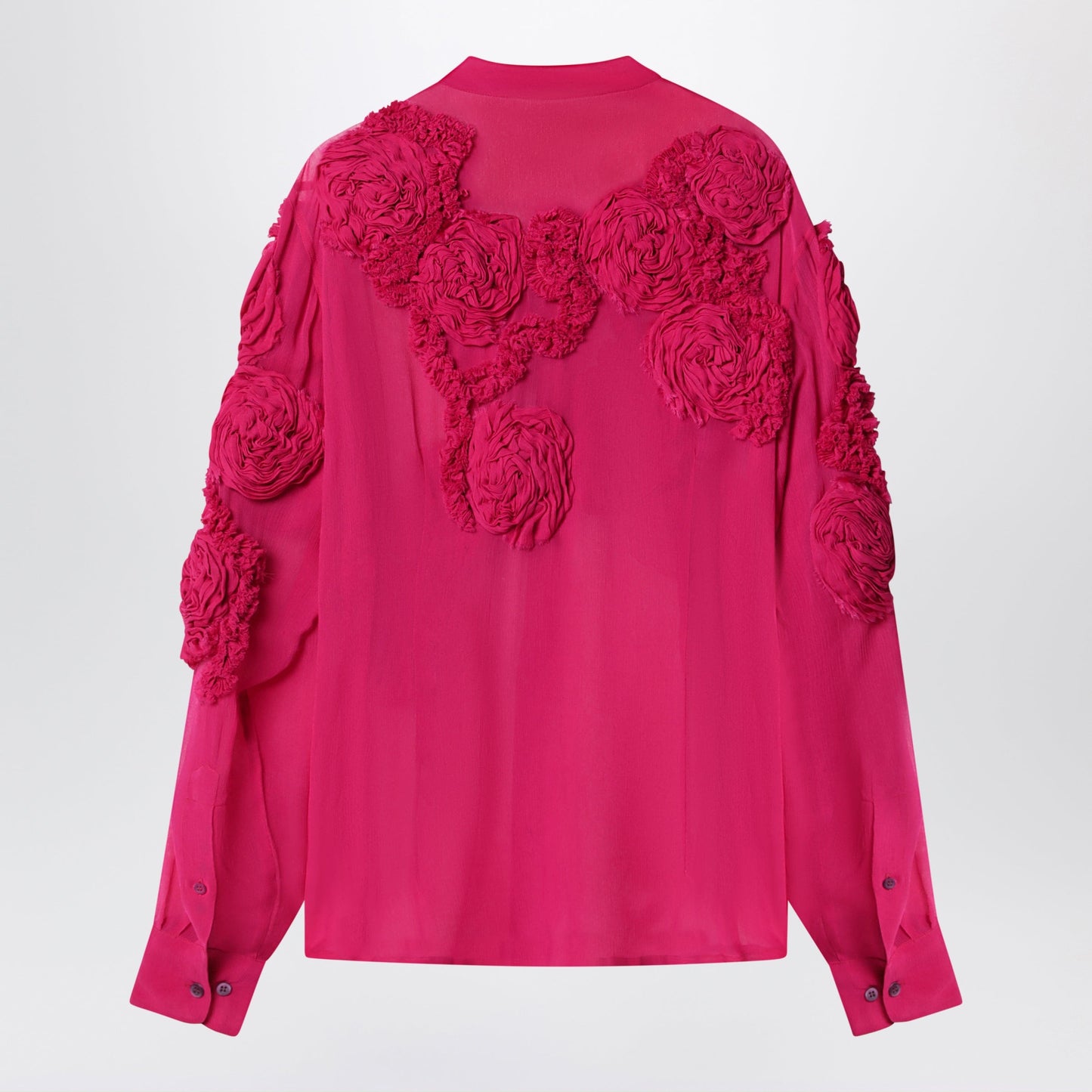 Dries Van Noten Fuchsia Shirt With Embossed Roses Women DRIES VAN NOTEN