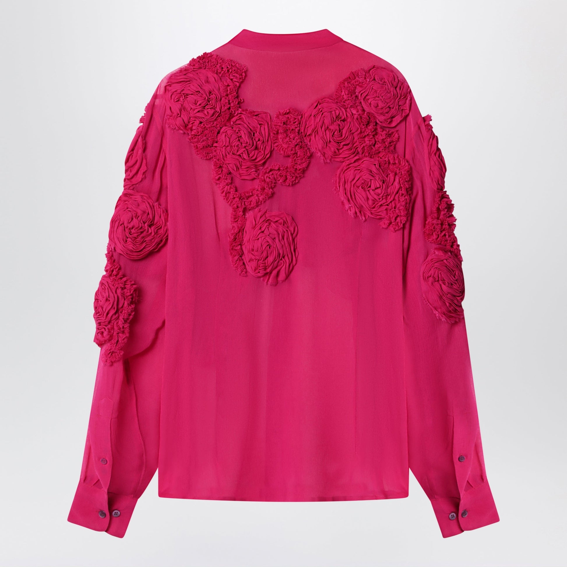 Dries Van Noten Fuchsia Shirt With Embossed Roses Women DRIES VAN NOTEN