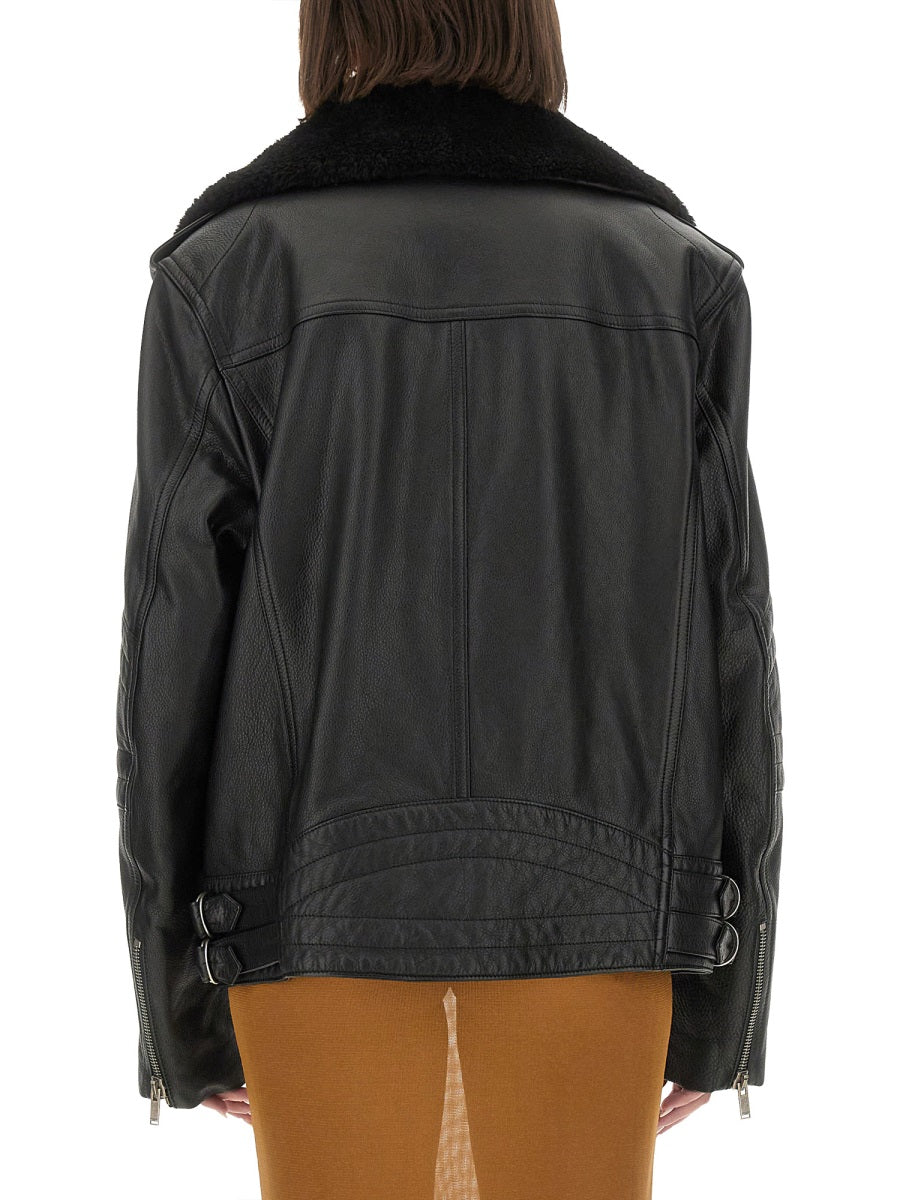 Saint Laurent Women Leather Biker Jacket SAINT LAURENT