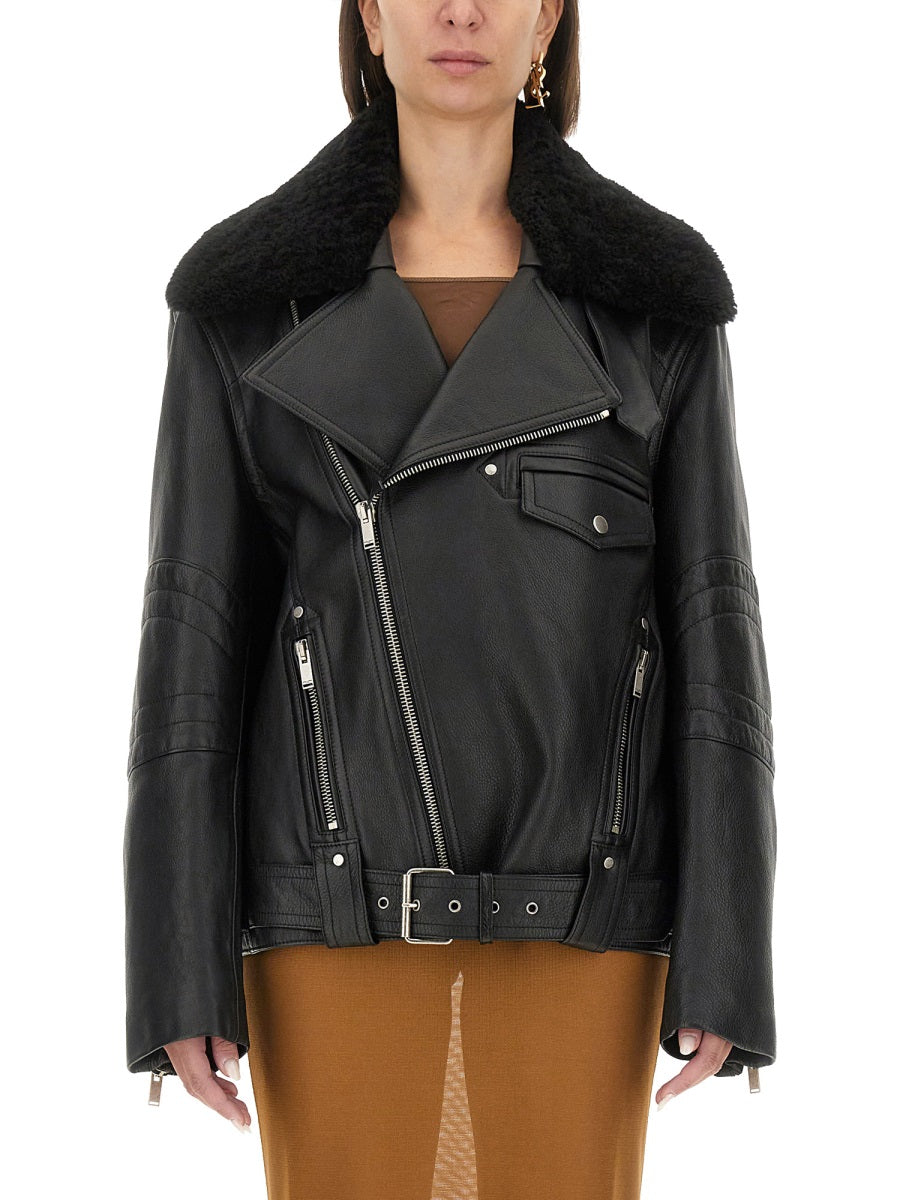 Saint Laurent Women Leather Biker Jacket SAINT LAURENT