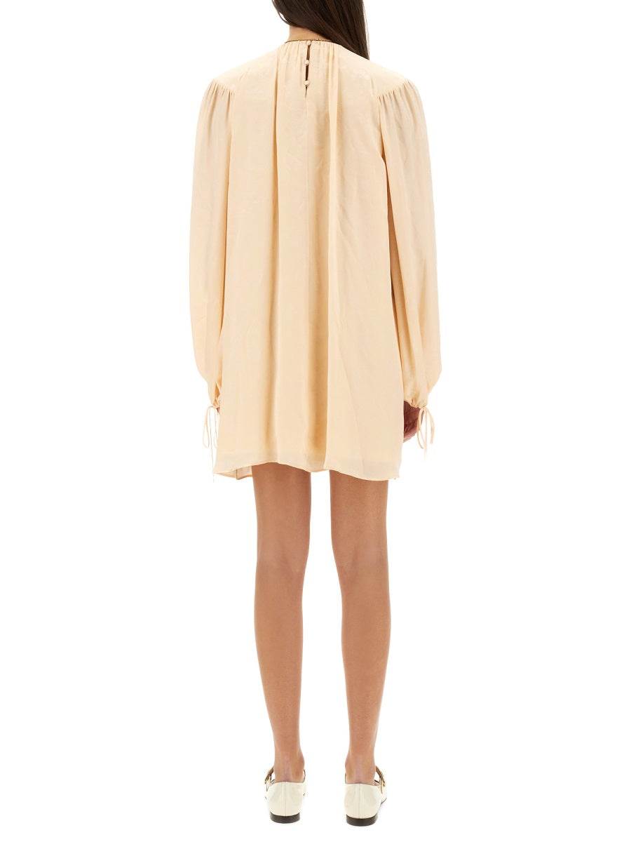 Chloé Women Silk Shirred Mini Dress CHLOE