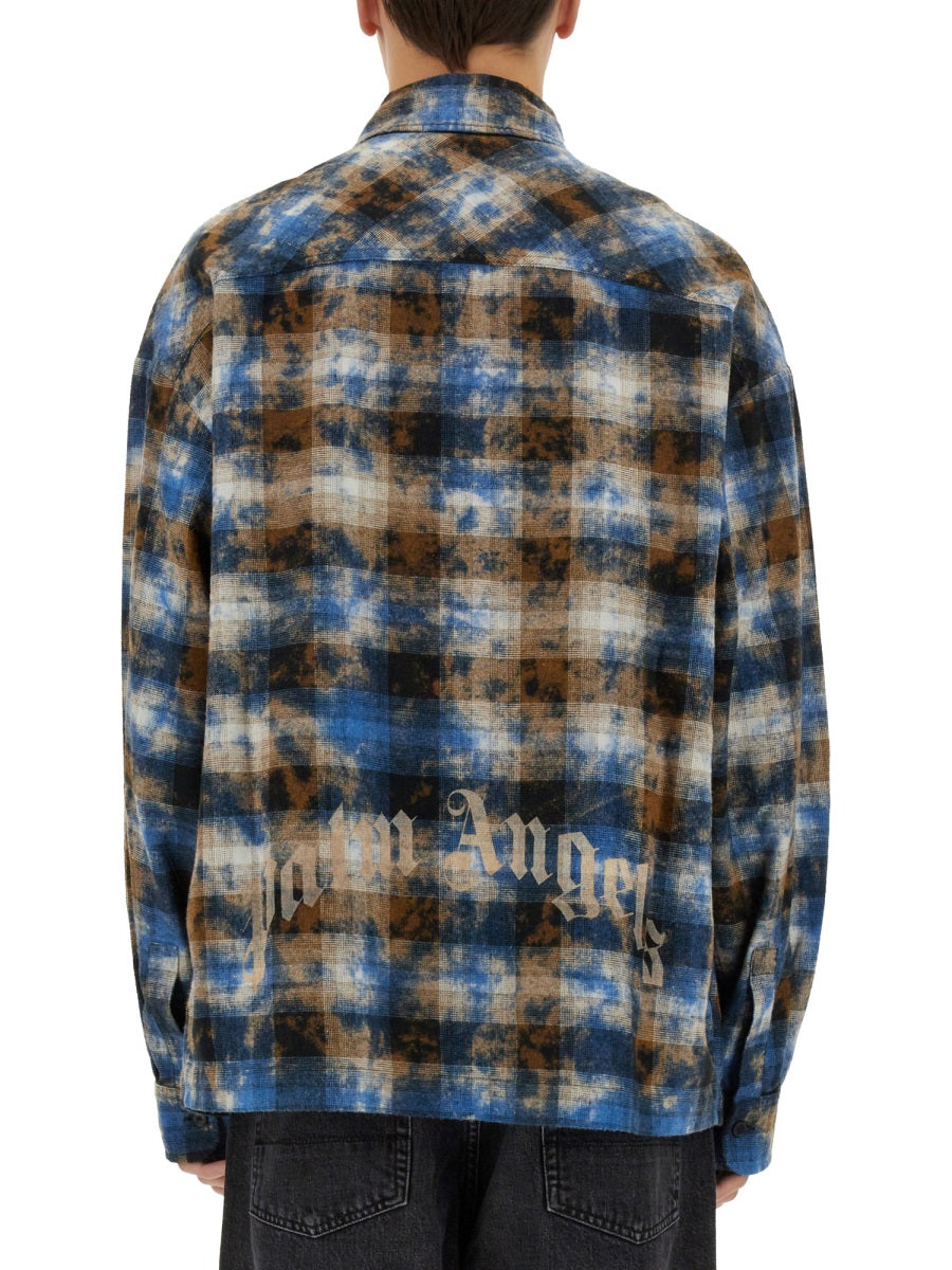 Palm Angels Men Plaid Shirt PALM ANGELS