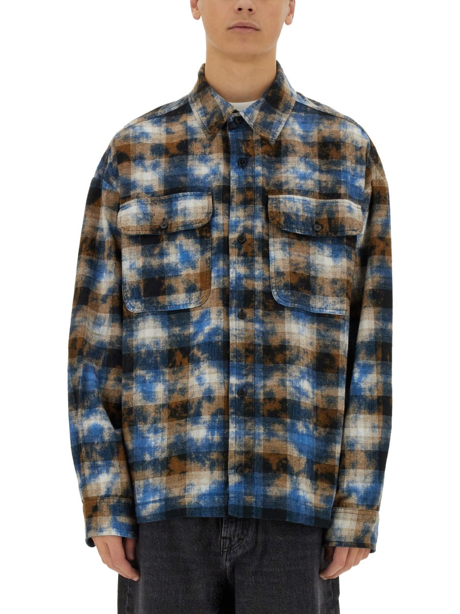Palm Angels Men Plaid Shirt PALM ANGELS