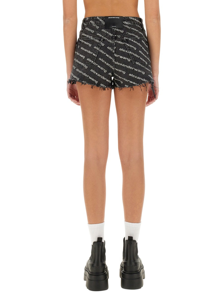 Alexander Wang Women Shorts With All Over Logo ALEXANDER WANG