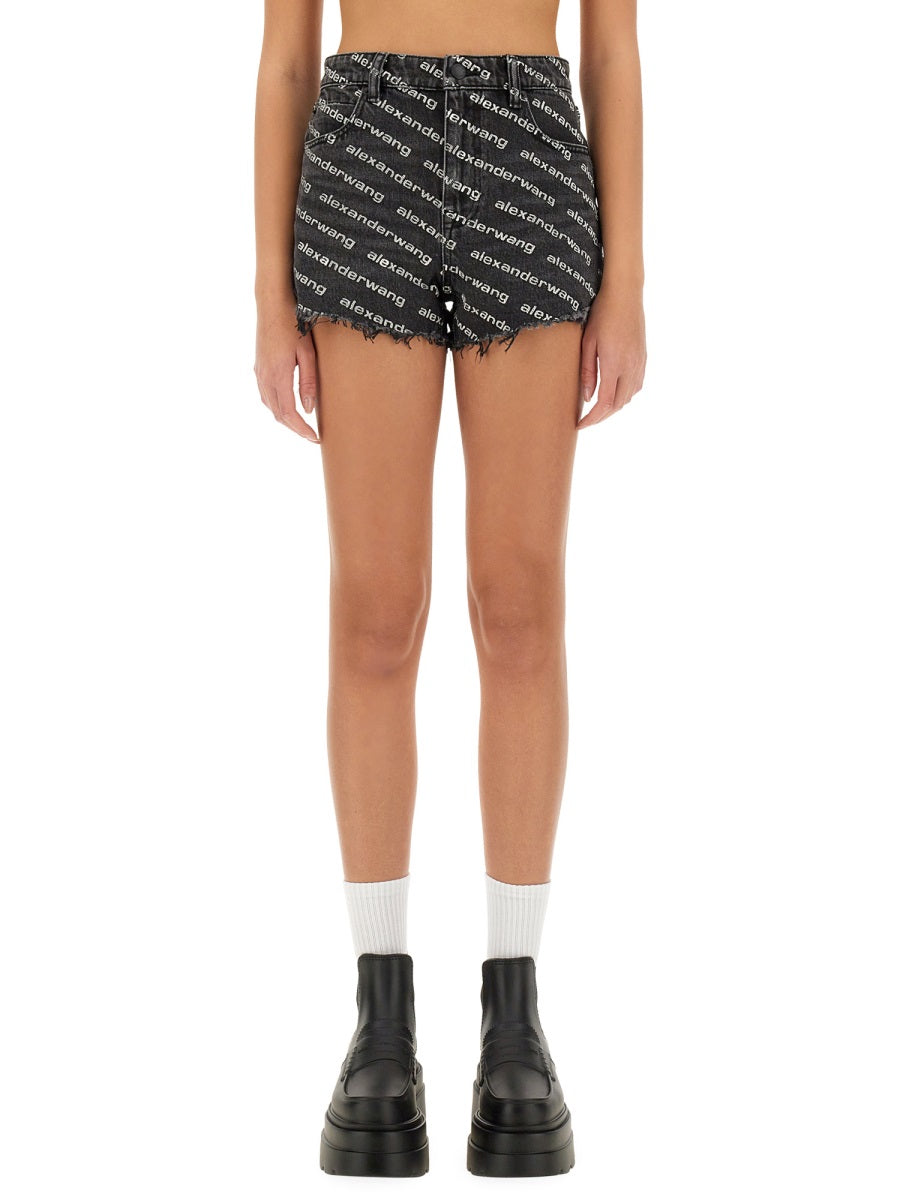 Alexander Wang Women Shorts With All Over Logo ALEXANDER WANG