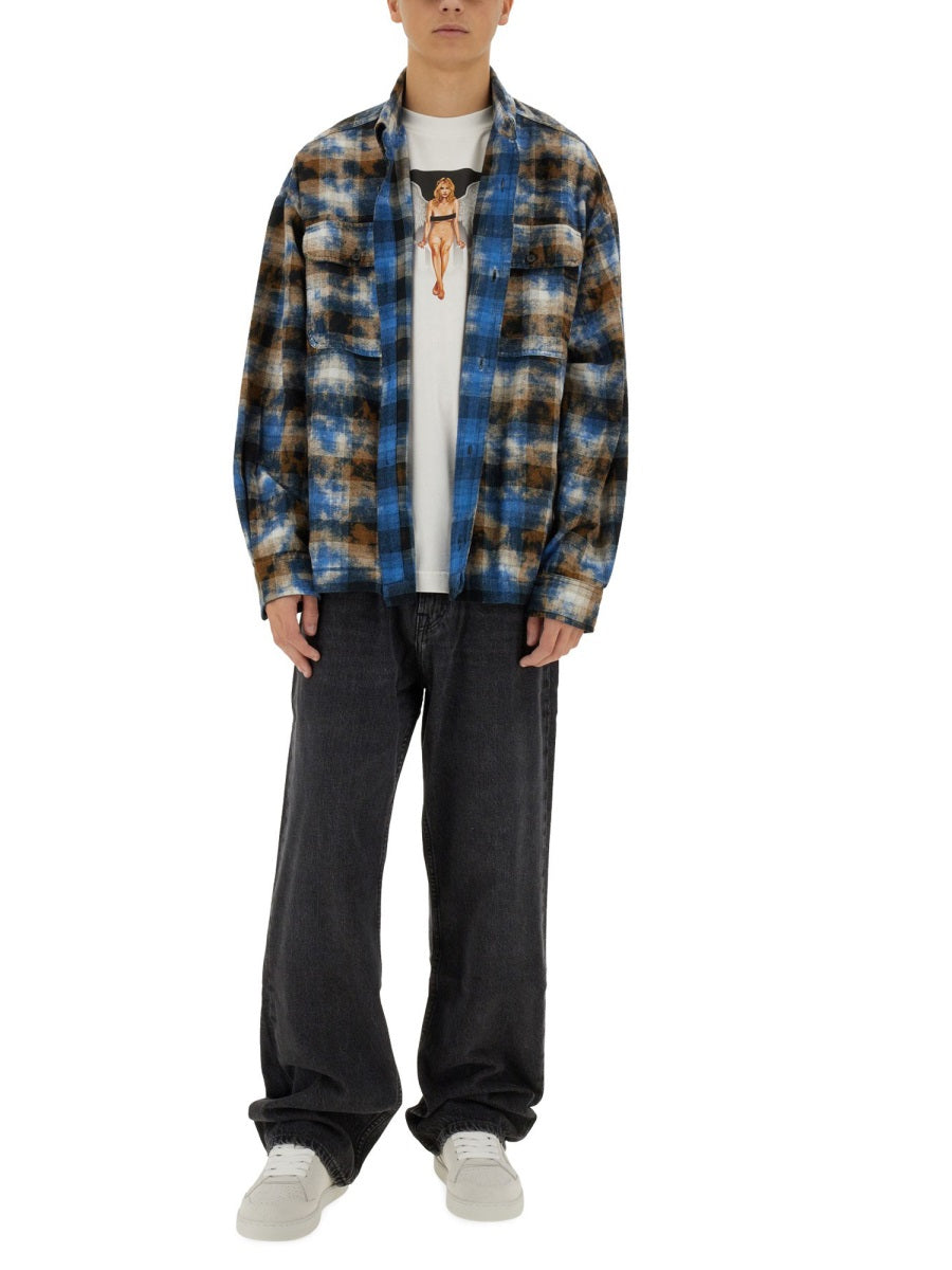 Palm Angels Men Plaid Shirt PALM ANGELS