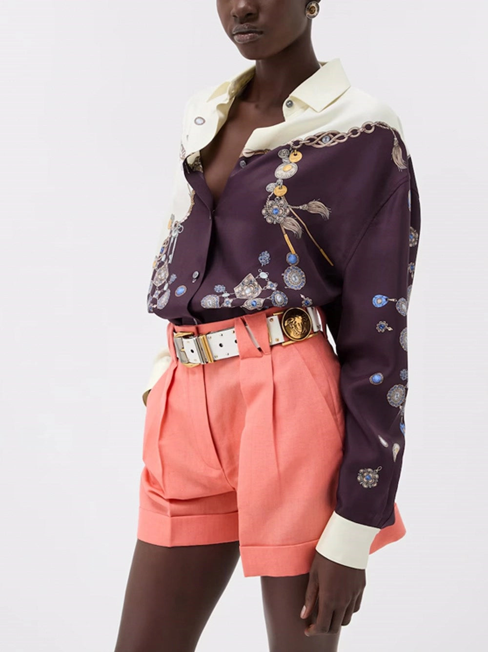 Versace Women Silk Twill Print Shirt VERSACE