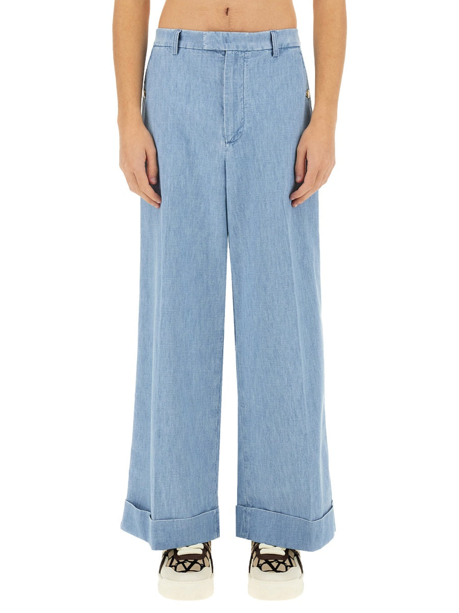 Valentino Men Denim Pants With Lapels VALENTINO