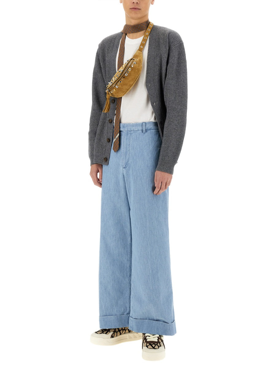 Valentino Men Denim Pants With Lapels VALENTINO