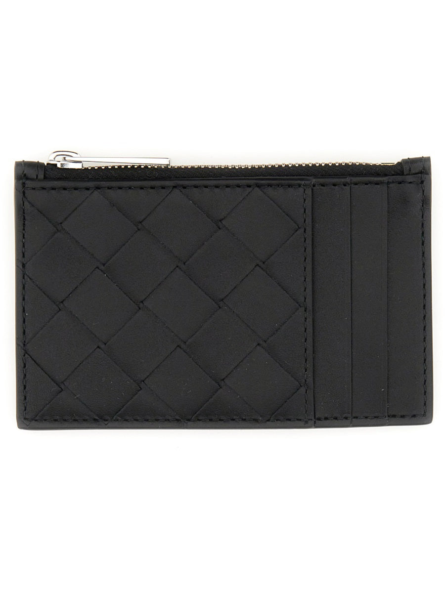 Bottega Veneta Men Woven Card Holder With Zipper BOTTEGA VENETA