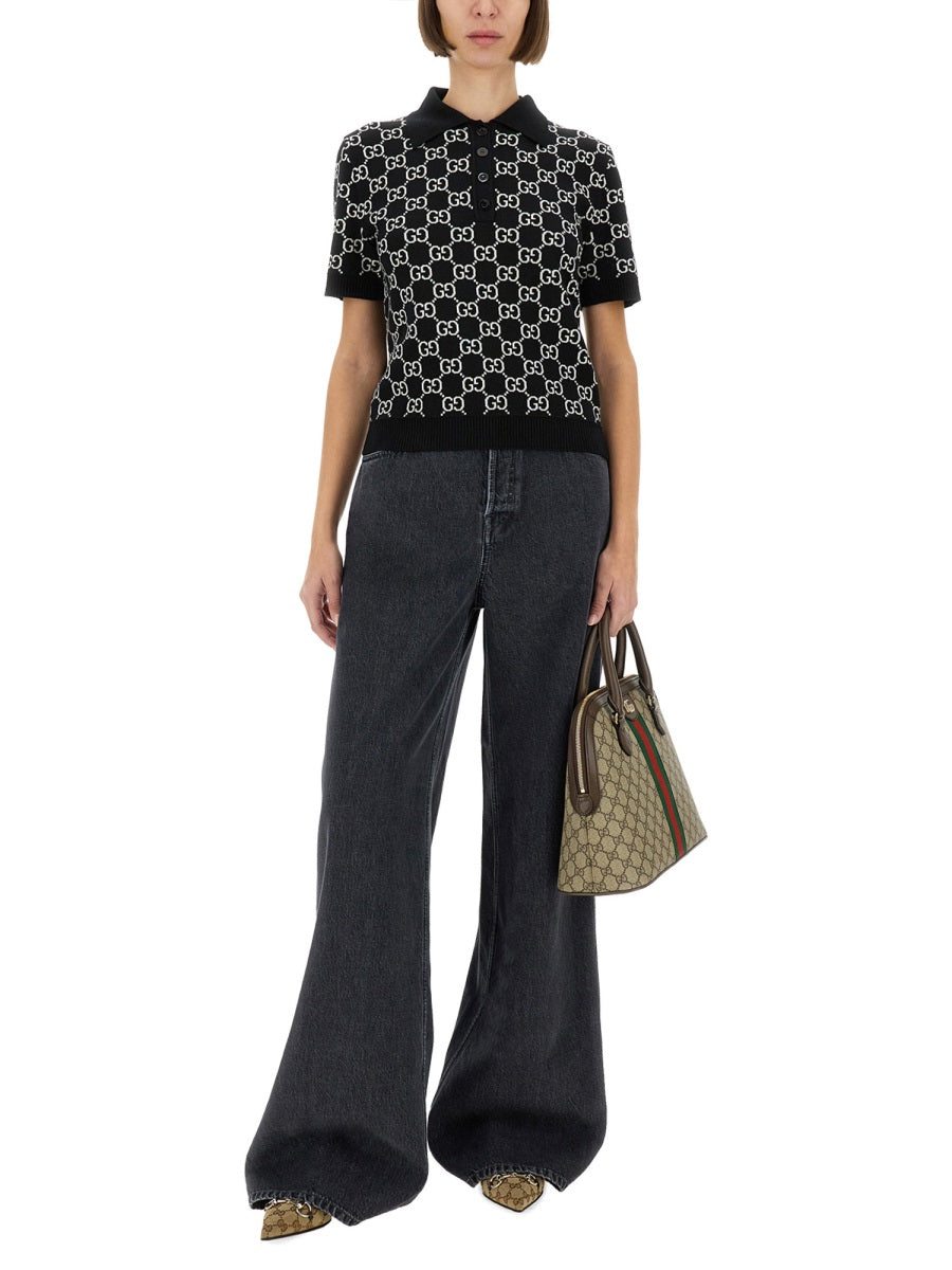 Gucci Women Wide Leg Denim Pants GUCCI