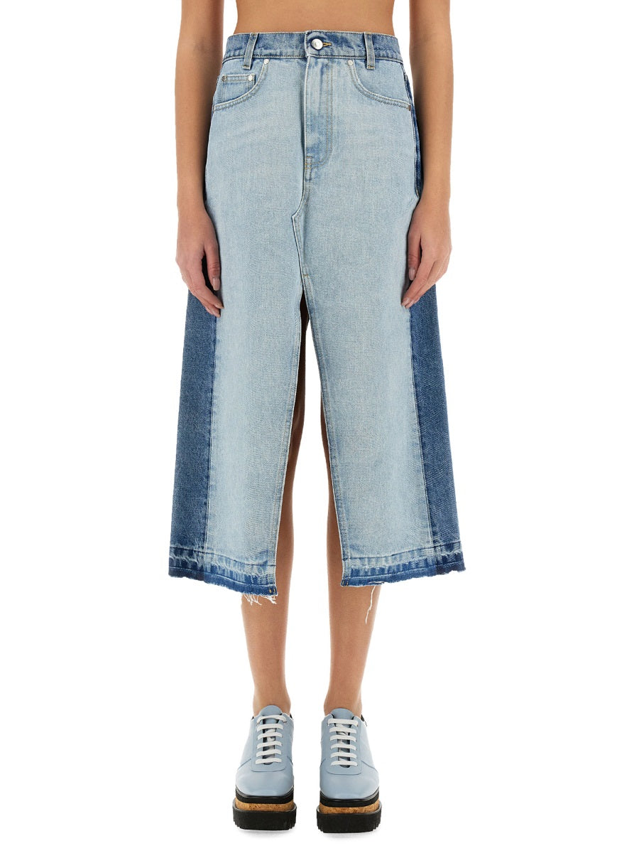Stella Mccartney Women Denim Skirt With Contrasting Panel STELLA MCCARTNEY