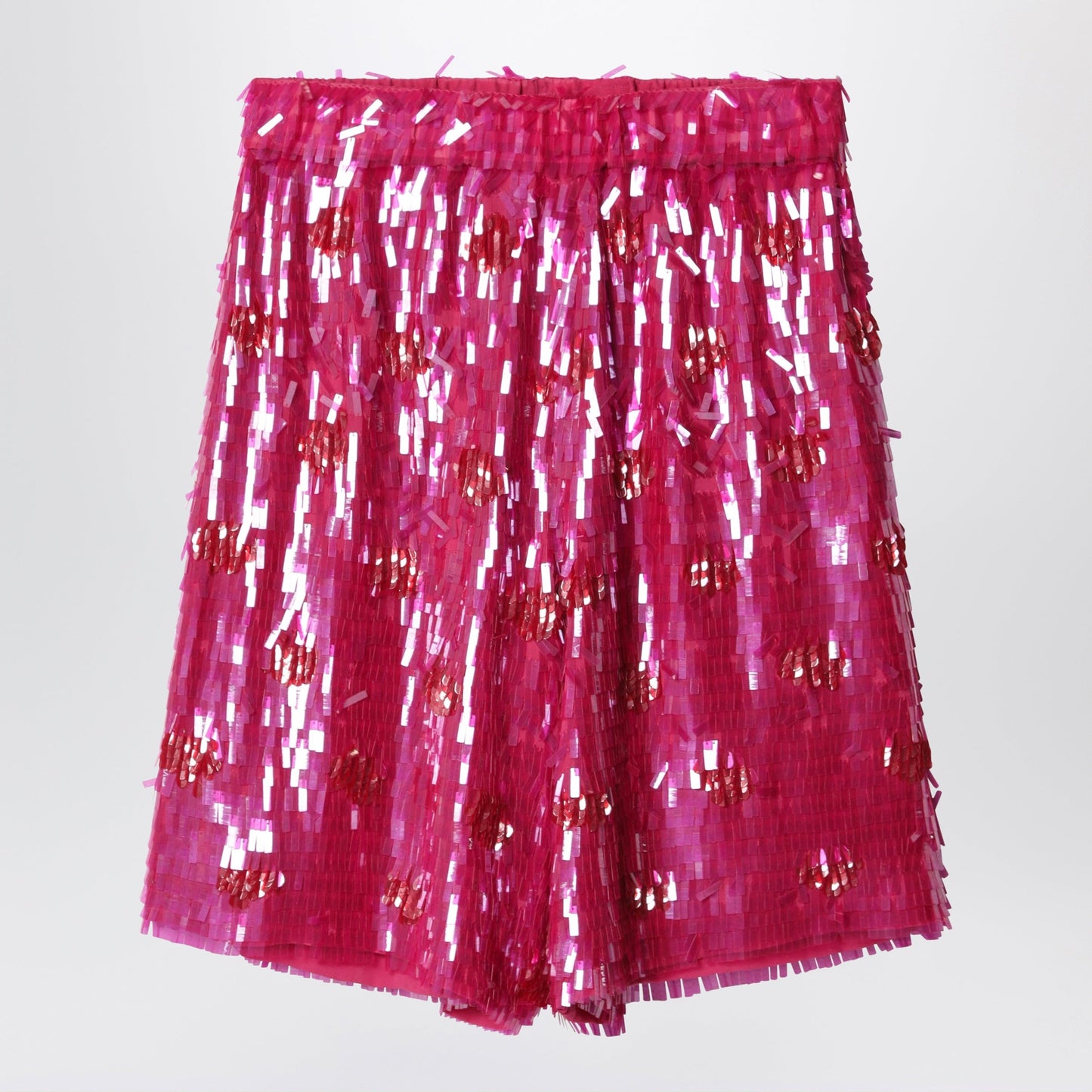 Dries Van Noten Fuchsia Silk Bermuda Shorts With Sequins Women DRIES VAN NOTEN
