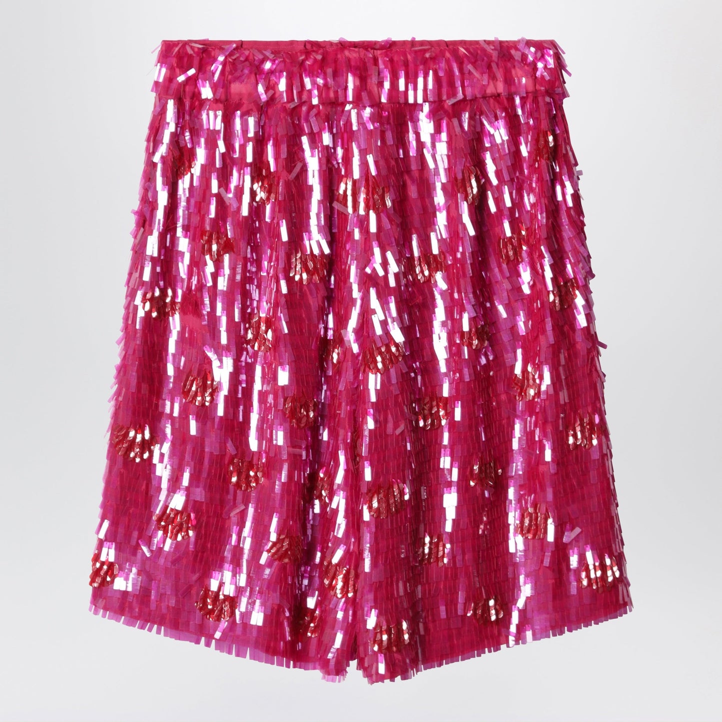 Dries Van Noten Fuchsia Silk Bermuda Shorts With Sequins Women DRIES VAN NOTEN