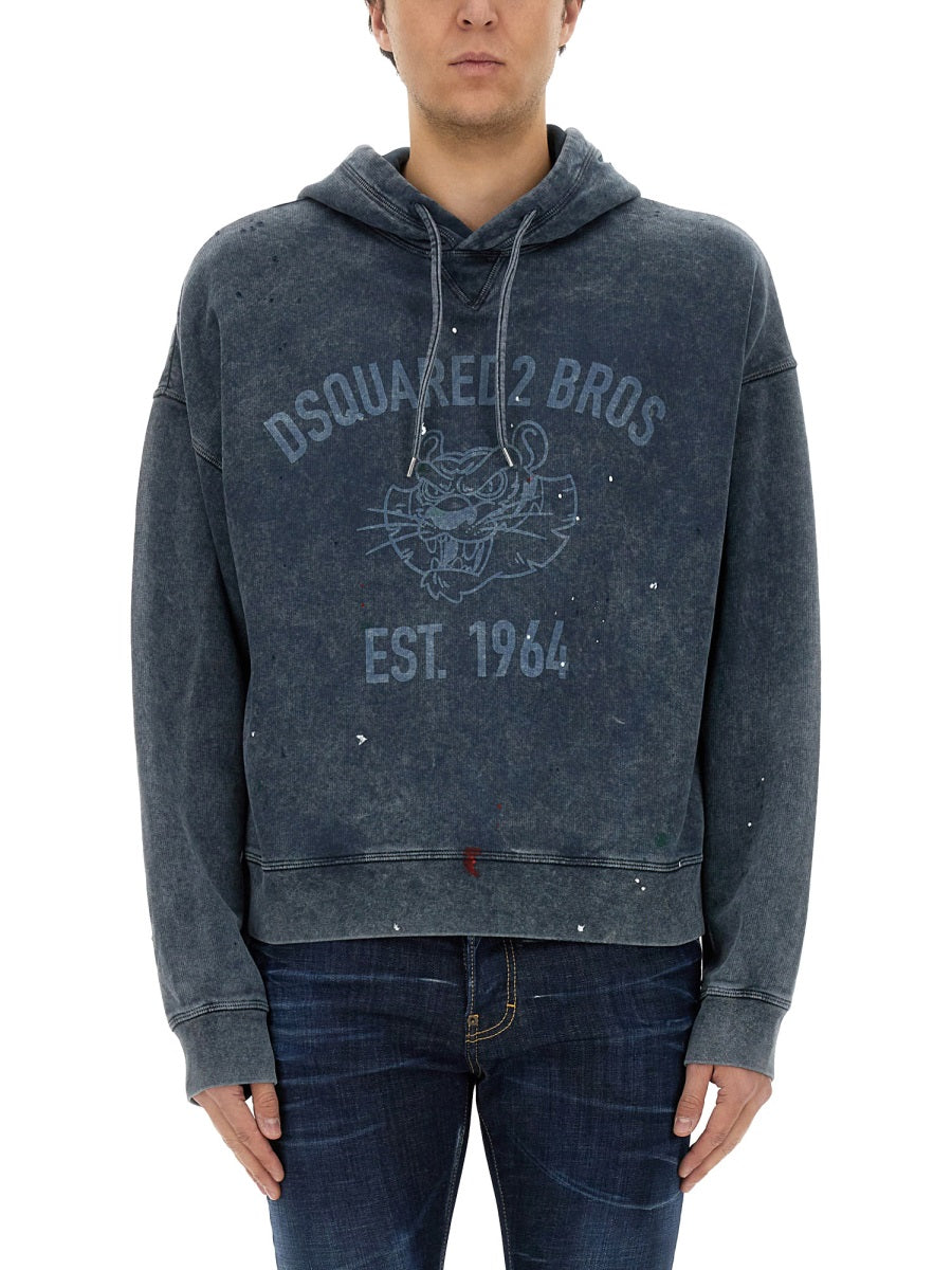 Dsquared Men Sweatshirt With Logo Print DSQUARED2