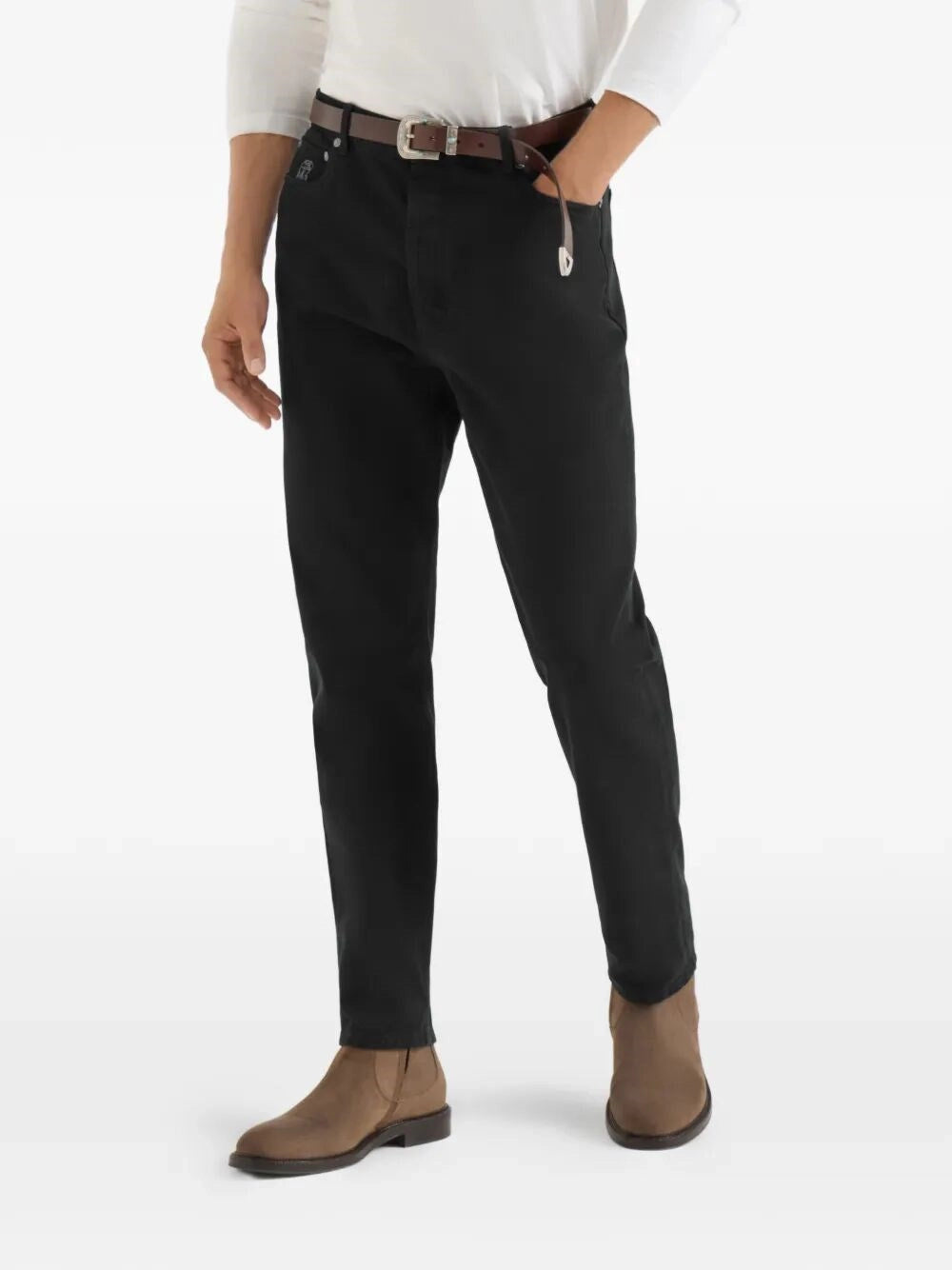 Brunello Cucinelli Men Dyed Denim Pants BRUNELLO CUCINELLI