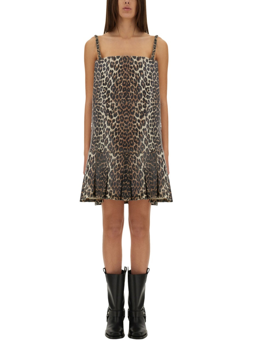 Ganni Women Dress With Animal Pattern GANNI