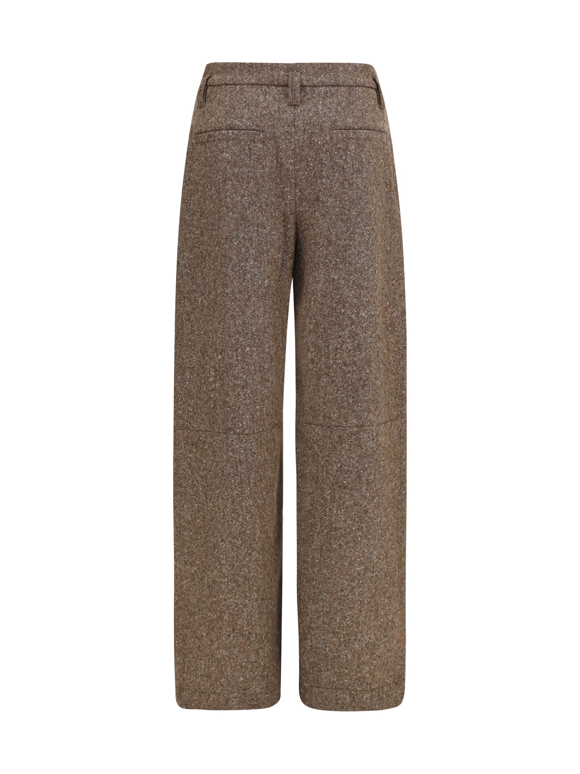 Brunello Cucinelli Women Virgin Wool Palazzo Pants With Monili Detail BRUNELLO CUCINELLI