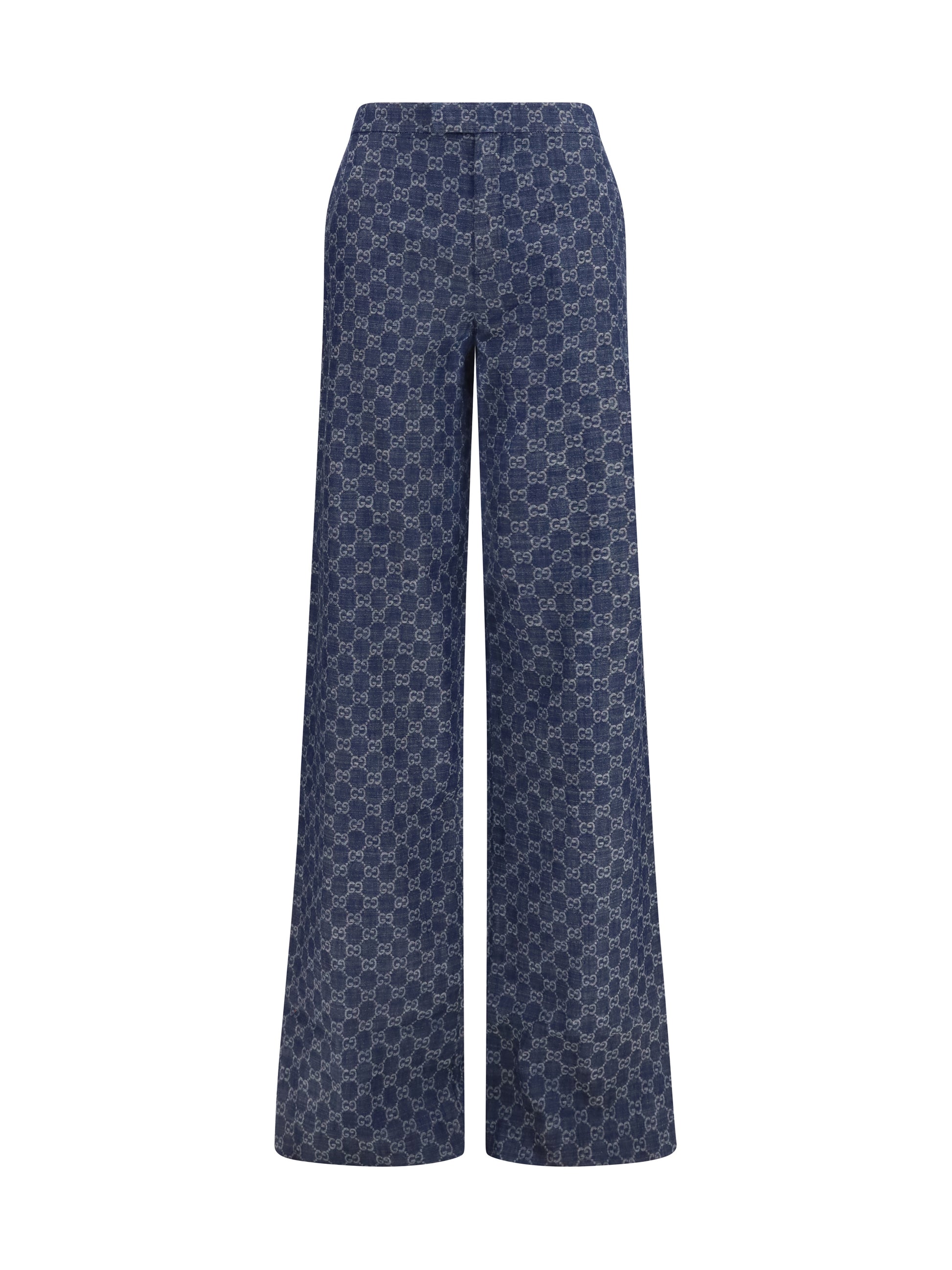 Gucci Women Gg Cotton Jacquard Denim Pants GUCCI