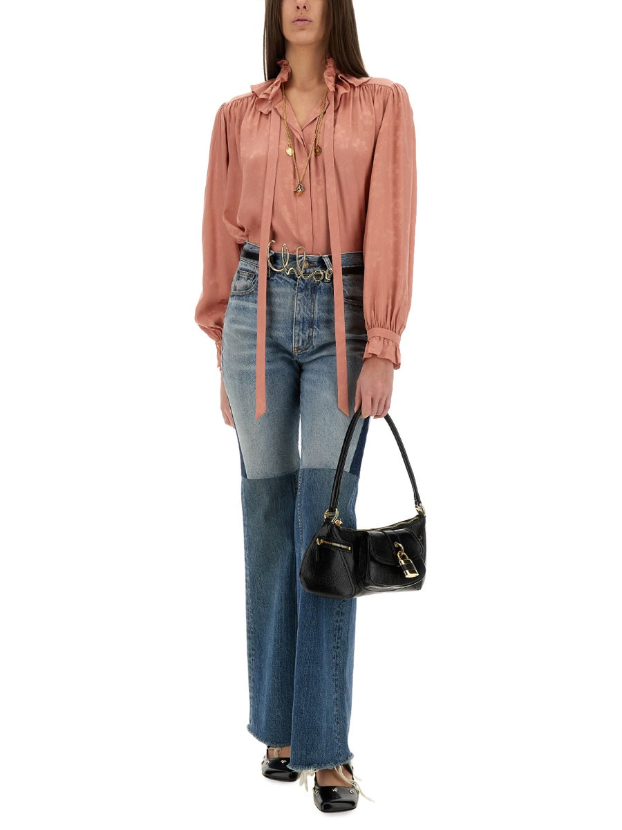 Chloé Women Fluid Silk Jacquard Blouse CHLOE