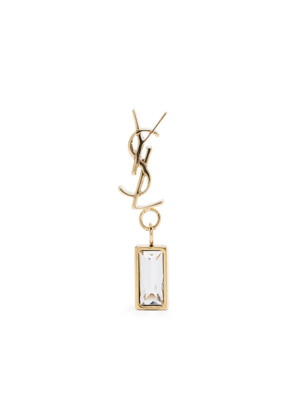 Saint Laurent Women Cassandre Single Earring In Metal And Rhinestones SAINT LAURENT