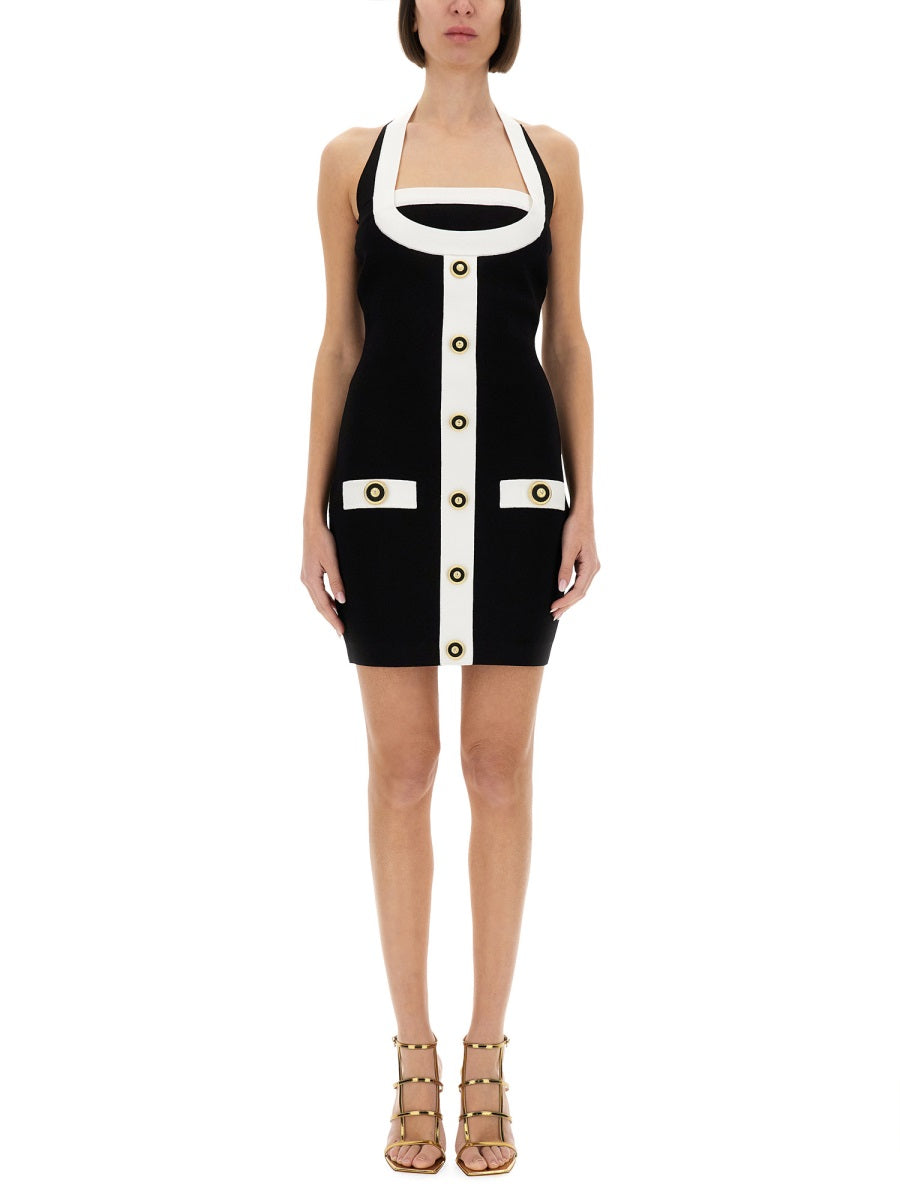 Balmain Women Two-Tone Dress With Open Back BALMAIN