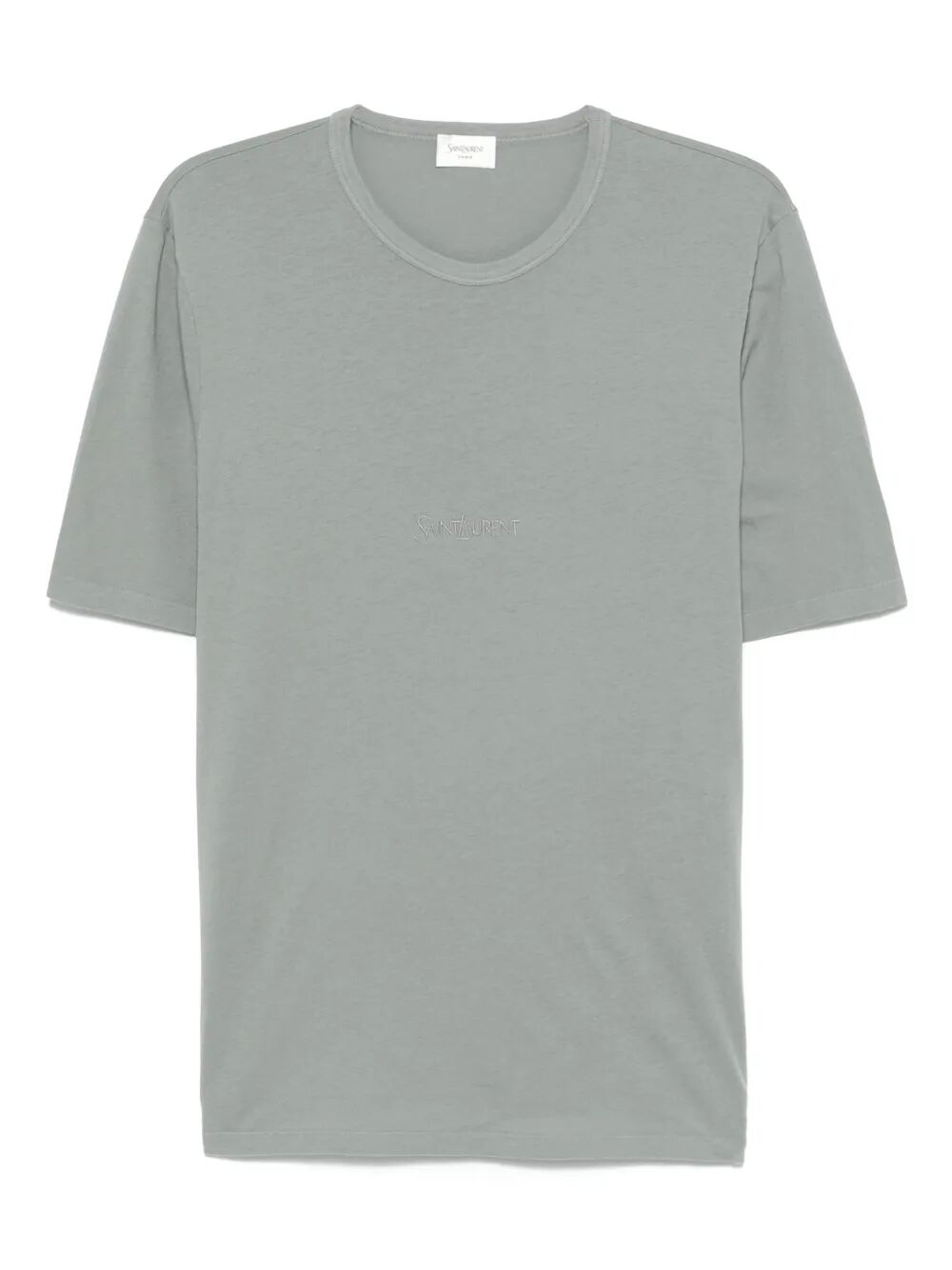 Saint Laurent Men Tonal Logo Embroidery Cotton T-Shirt SAINT LAURENT