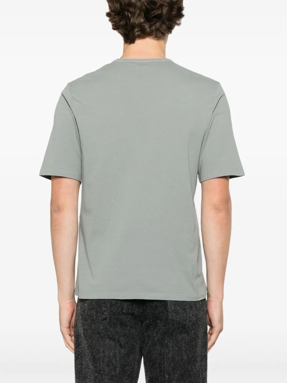 Saint Laurent Men Tonal Logo Embroidery Cotton T-Shirt SAINT LAURENT