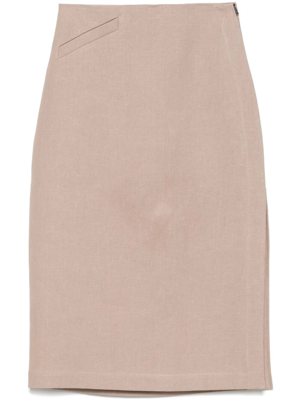 Fendi Women Waxed Linen Straight Midi Skirt FENDI