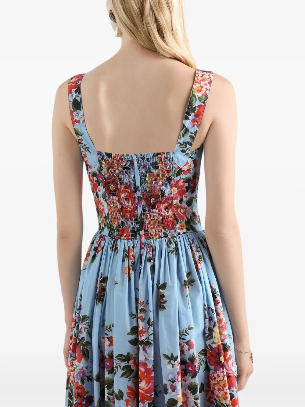 Dolce & Gabbana Women Flower Bouquet-Print Cotton Long Dress DOLCE & GABBANA