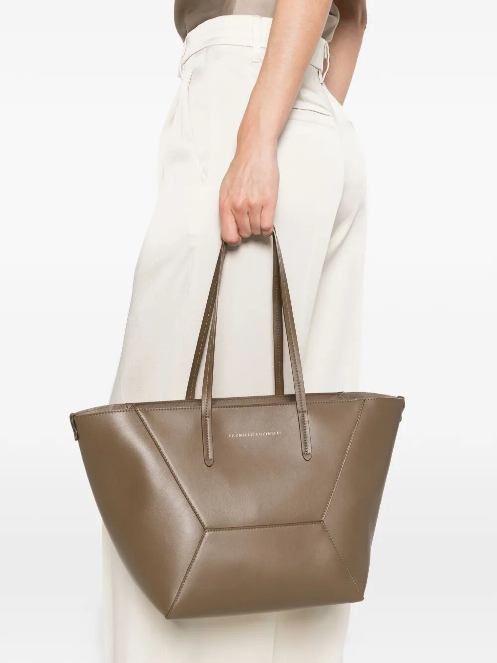 Brunello Cucinelli Women Leather Tote Bag With Pouch BRUNELLO CUCINELLI