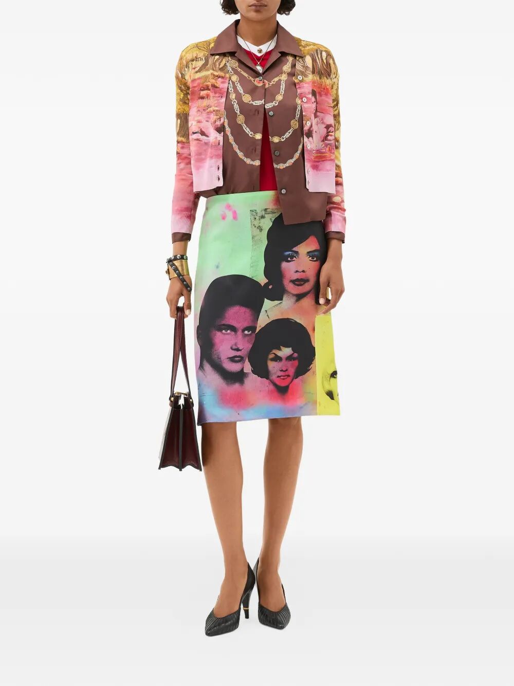 Versace Women "The Naturist" Print Silk Knit Cardigan VERSACE
