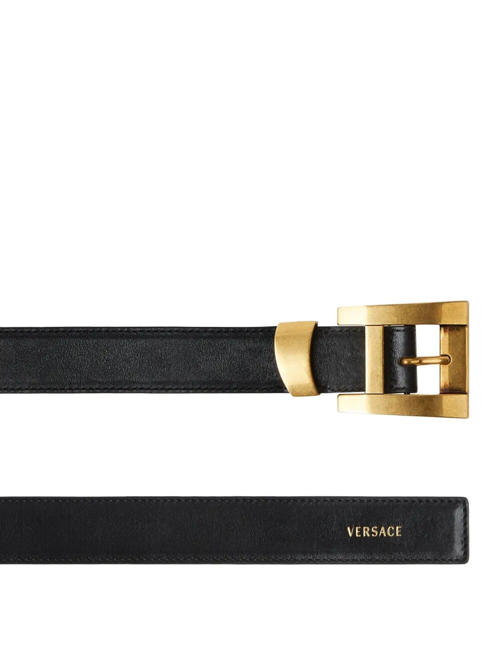 Versace Women Leather Belt With Versace Logo Lettering VERSACE