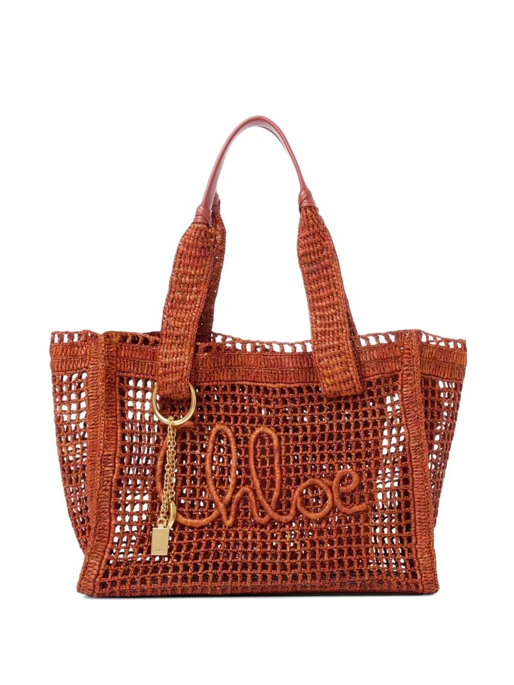 Chloe Women Summer Banana East-West Tote Bag In Raffia CHLOE