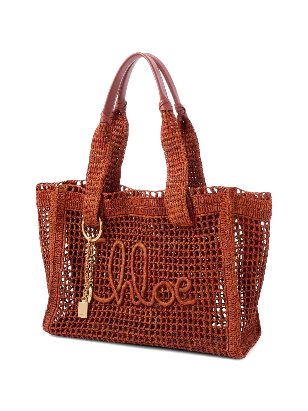 Chloe Women Summer Banana East-West Tote Bag In Raffia CHLOE