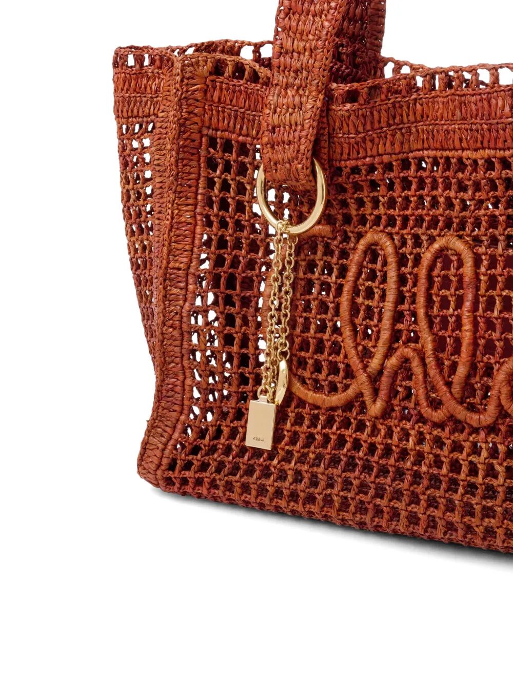 Chloe Women Summer Banana East-West Tote Bag In Raffia CHLOE