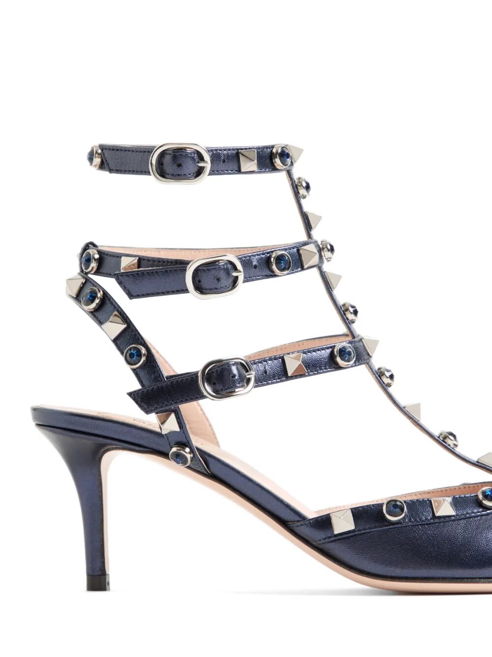 Valentino Garavani Women Rockstud 65 Pumps In Laminated Nappa Leather With Cabochon VALENTINO GARAVANI