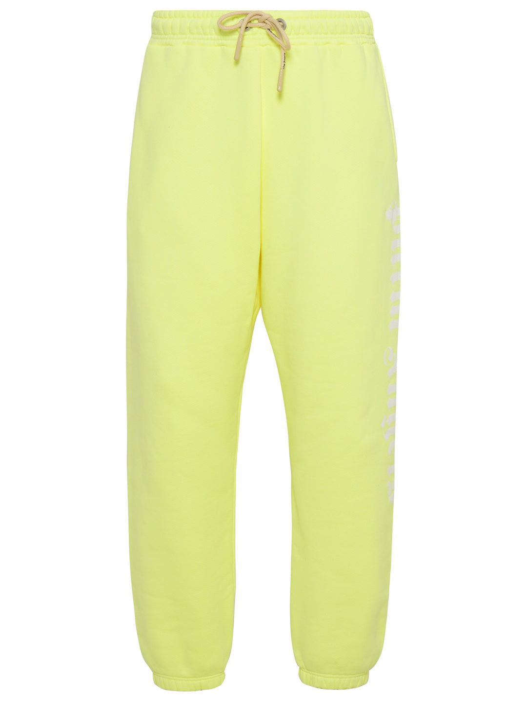 Palm Angels Man Neon Yellow Cotton Track Suit Pants